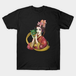 Floral Girl Gisha T-Shirt